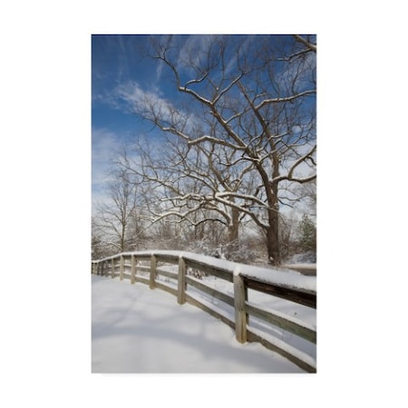 Monte Nagler 'Fence In The Snow Farmington Hills Michigan' Canvas Art,30x47